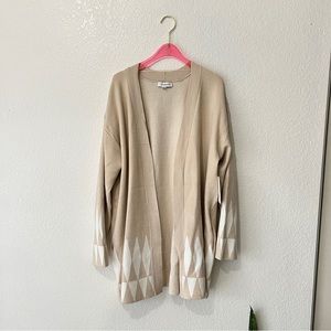 NWT Calligraphie Women's Open Duster Cream Cardigan Size XL